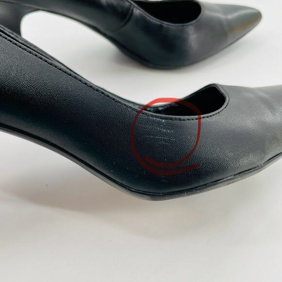 Calvin Klein Nadine Back Leather Classic Pointed Toe Stiletto Heel Pump Heel 9 - Picture 9 of 15